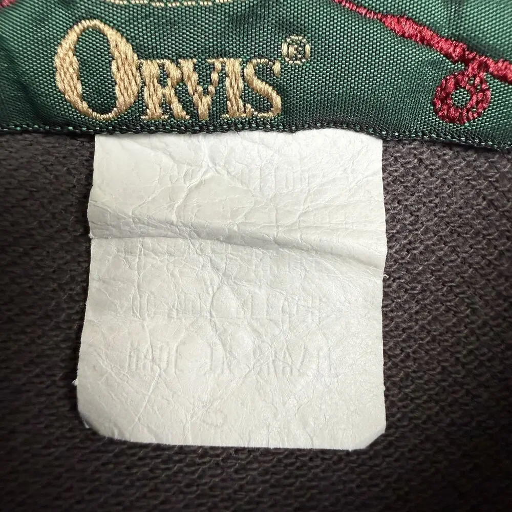 Vintage 90s Orvis Polo Shirt Gray Short Sleeve Piqué Knit Embroidered Fishing